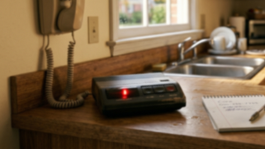 Home answering machine with a blinking red light — retro answering machine memories — The Rad Rewind
