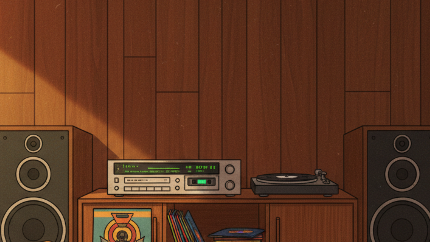 Warm wood-toned vintage stereo system — family stereo nostalgia — The Rad Rewind
