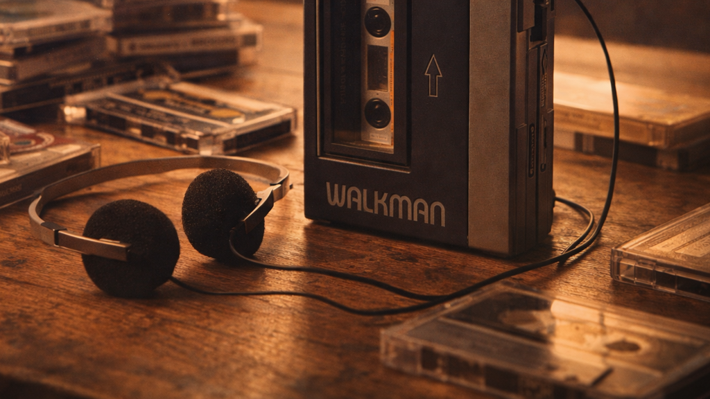 Vintage Walkman cassette player with headphones — Walkman nostalgia — The Rad Rewind