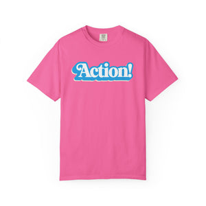 Collect Them All action tee alternate colorway on model — The Rad Rewind