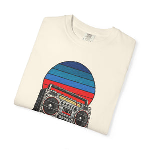 Sunset Sessions striped sun graphic close-up detail — The Rad Rewind