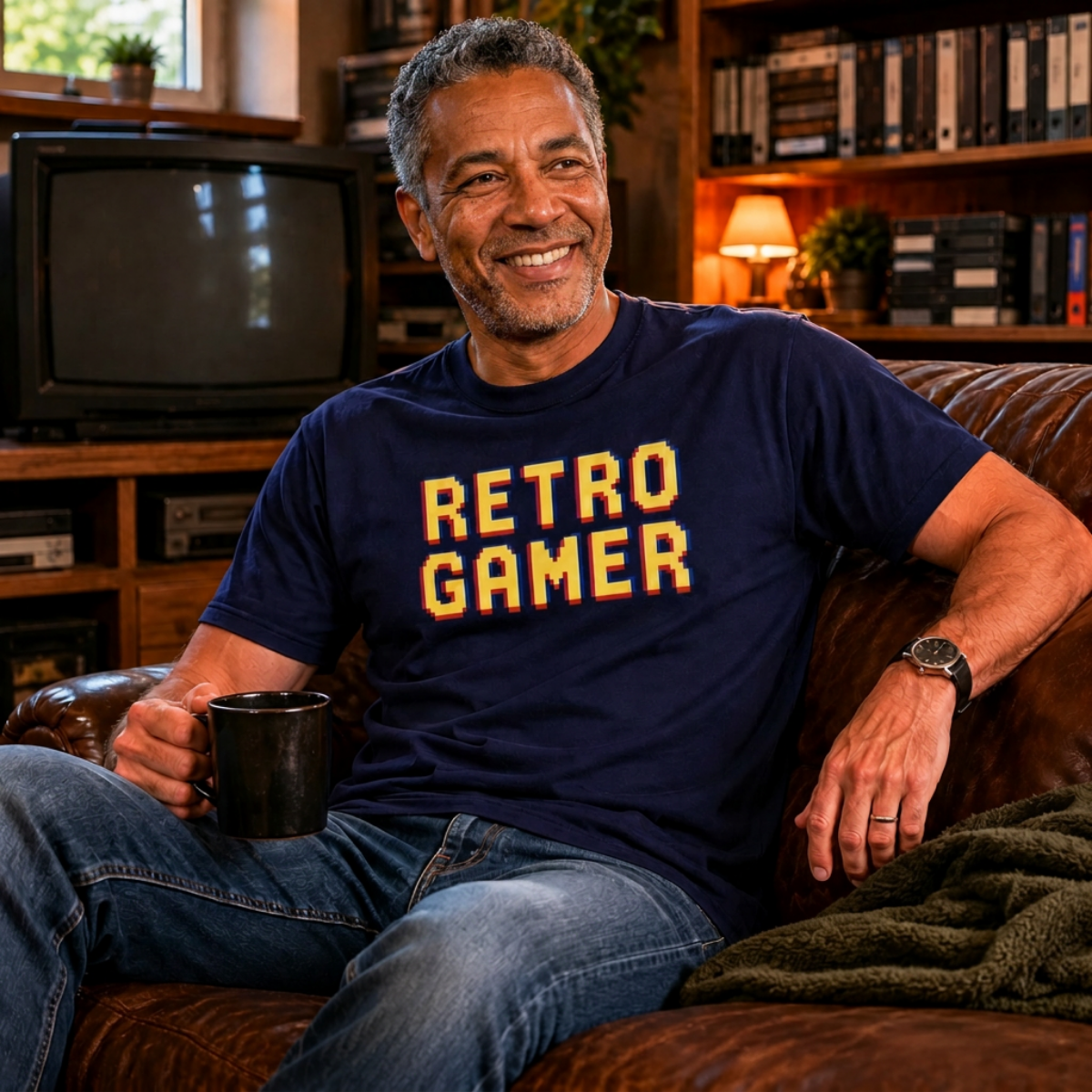 Retro Gamer Pixel Arcade Graphic Tee lifestyle 1200x1200 — The Rad Rewind