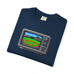 Game Day tee lifestyle male model outdoor park shot — The Rad Rewind