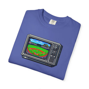 Game Day tube tee female model lifestyle — The Rad Rewind