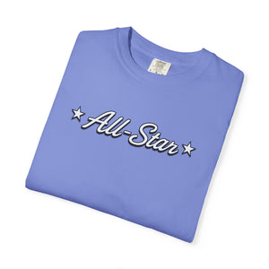 All-Star retro script tee back view on model — The Rad Rewind