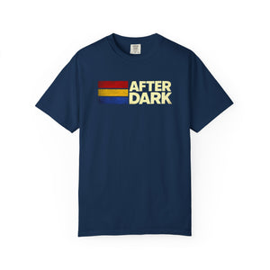 After Dark static tee lifestyle male model shot — The Rad Rewind