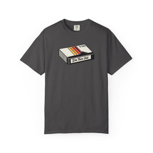 The Rad Rewind I'm This Old Graphic Tee — vintage graphic tee with retro VHS cassette print, back detail