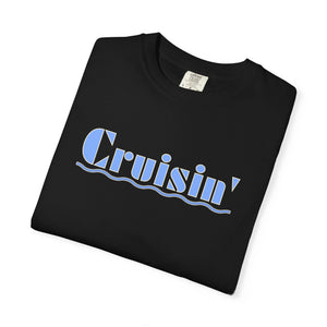 Cruisin graphic tee flat lay colorways — retro cruise culture nostalgia apparel gift — The Rad Rewind