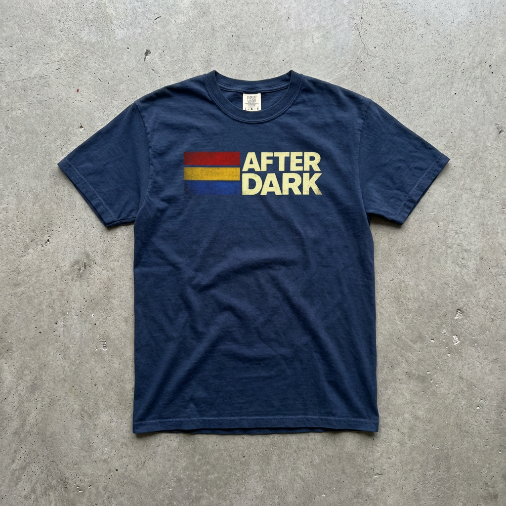 After Dark tee alternate colorway graphic mockup — The Rad Rewind