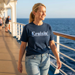 Lido Deck cruise tee custom graphic mockup — retro vacation nostalgia apparel gift — The Rad Rewind