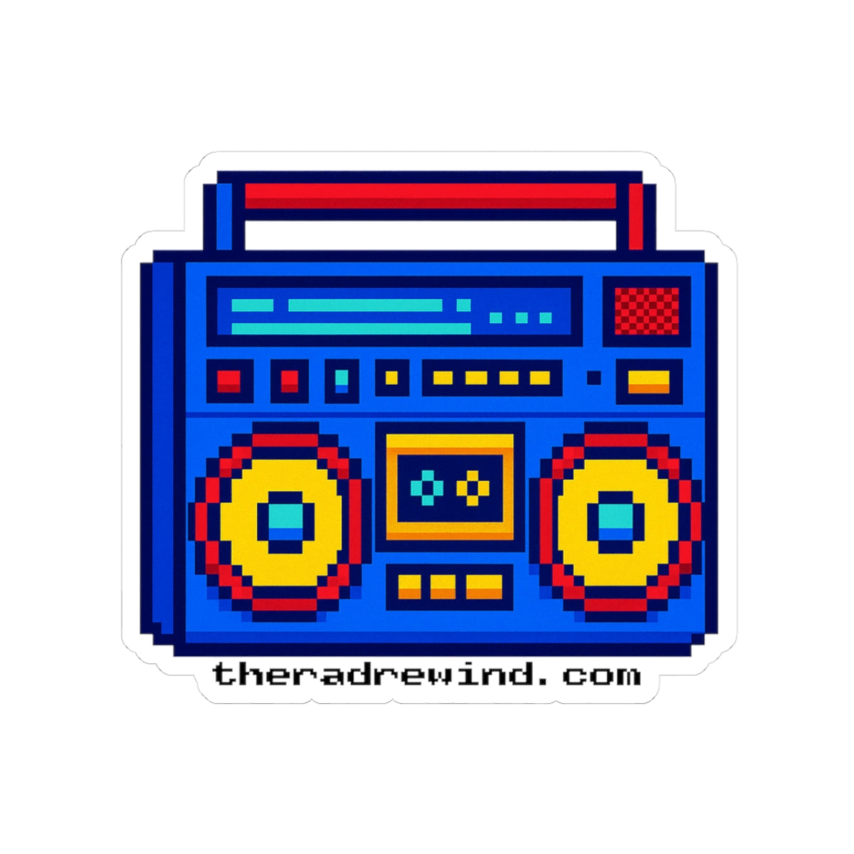The Rad Rewind Retro Pixel Boombox Vinyl Sticker