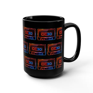 Side A After Dark neon cassette mug front view — retro analog music gift for night owl music fans — The Rad Rewind