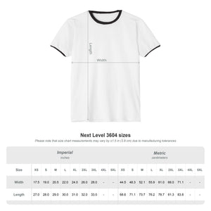 Chromatic Vinyl Ringer Tee size chart — The Rad Rewind