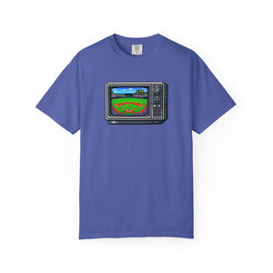 CRT baseball tee alternate colorway on model — The Rad Rewind