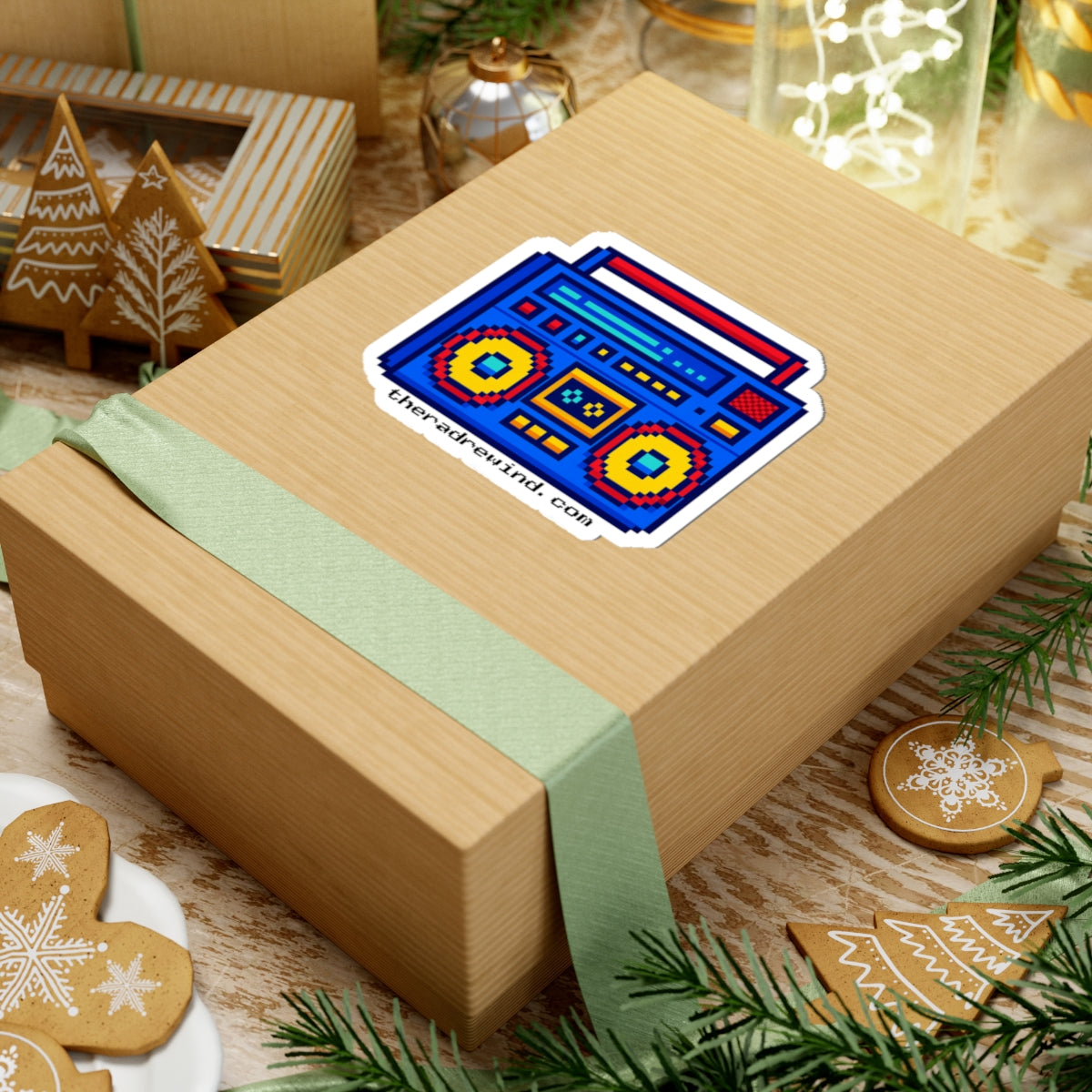 The Rad Rewind Retro Pixel Boombox Vinyl Sticker