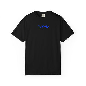 The Rad Rewind IYKYK Graphic Tee in Granite — side flat lay product view
