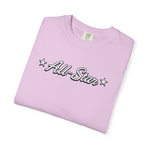 All-Star tee flo blue colorway lifestyle model — The Rad Rewind