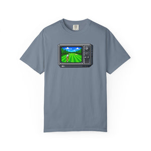 Fairway CRT golf graphic tee third colorway front view — The Rad Rewind