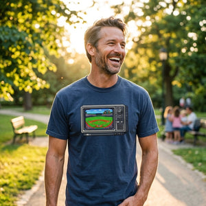 Game Day on the Tube CRT baseball tee graphic flat — The Rad Rewind