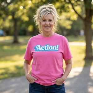 Action graphic tee custom mockup — The Rad Rewind